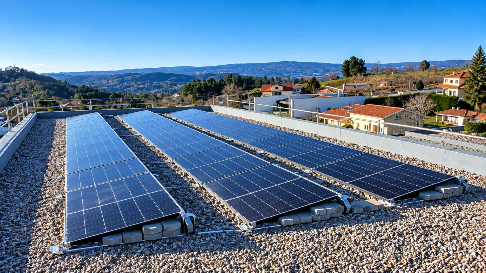 Chantier d'installation de panneaux solaires photovoltaïques de haute qualité par l'équipe Green Feed