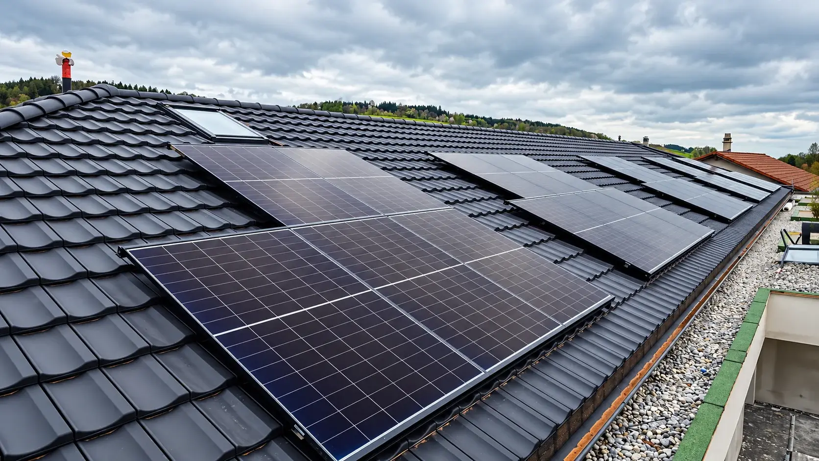 Maison individuelle domotique avec toiture solaire orientée plein sud face au Moléson à Riaz